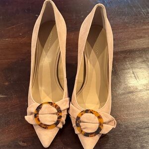 Ann Taylor Beige Heels with Tortoise Shell Detail